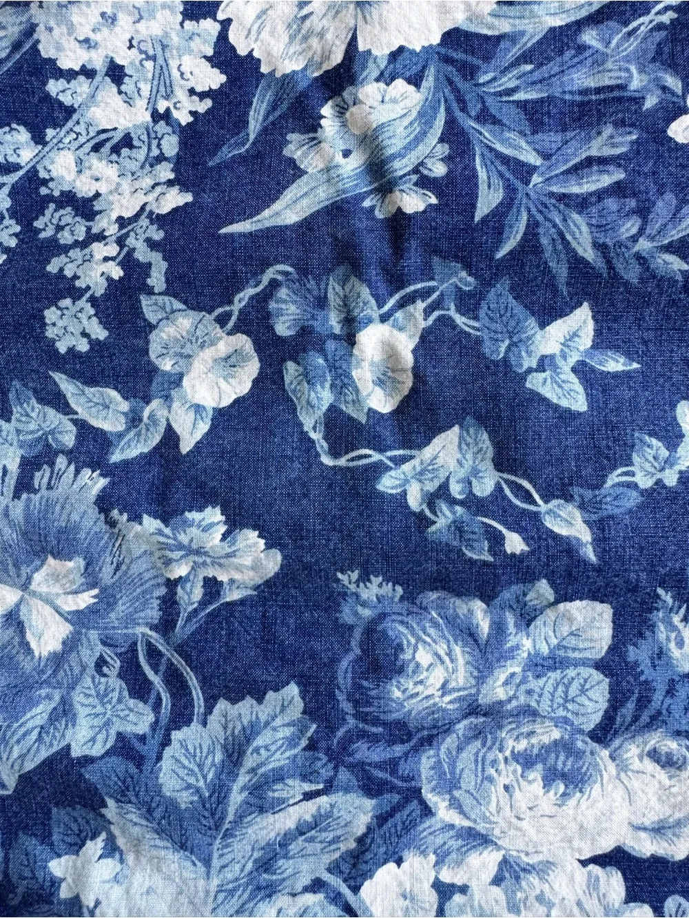 Ralph Lauren Vintage Isadora Navy Blue Floral Ruffled Standard Pillow Sham Set